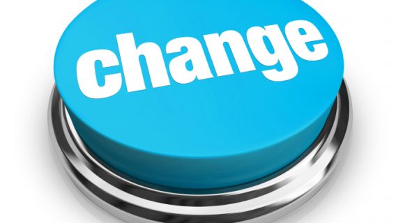 blue button with the word change